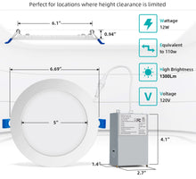 Load image into Gallery viewer, 6 Inch 12W 1000Lm 5CCT Wet Rated LED Downlights