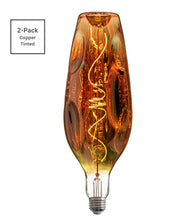 Load image into Gallery viewer, 12-Inch 4W E26 Copper Tinted Glass Oversized Bottle Shape LED Spiral Filament Bulb
