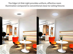 15-Inch 18W Color Selectable Ceiling/Wall Flush Mount LED Disk Light (Black)