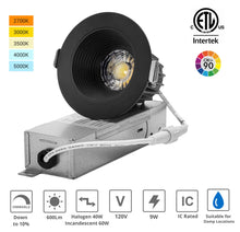 Load image into Gallery viewer, 2-Inch Black 9W Anti Glare 5CCT CRI90+ LED Downlighs
