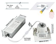 Load image into Gallery viewer, 2-Inch 9W Anti Glare 5CCT CRI90+ LED Downlights (Square White)
