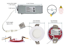 Load image into Gallery viewer, 3 Inch 5W 2-Hour Fire Rated LED Downlights (Pot Lights) 5CCT Color Selectable
