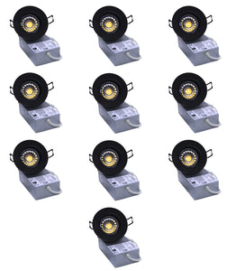 3 Inch 8W 830Lm Black LED Gimbal Lights (CRI82, 5000K)