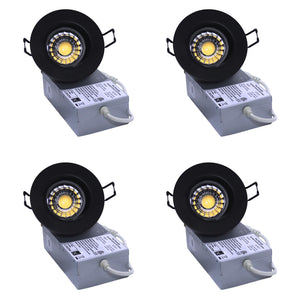 3 Inch 8W 830Lm Black LED Gimbal Lights (CRI82, 5000K)
