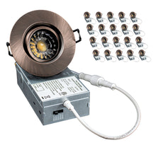 Load image into Gallery viewer, 3 Inch 8W CRI90 5CCT Color Selectable LED Gimbal Pot Lights (Brushed Bronze)
