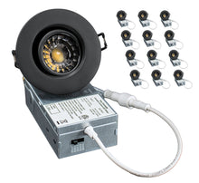 Load image into Gallery viewer, 3 Inch 8W CRI90 5CCT Color Selectable LED Gimbal Pot Lights (Black)

