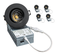 Load image into Gallery viewer, 3 Inch 8W CRI90 5CCT Color Selectable LED Gimbal Pot Lights (Black)
