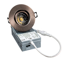 Load image into Gallery viewer, 3 Inch 8W CRI90 5CCT Color Selectable LED Gimbal Pot Lights (Brushed Bronze)
