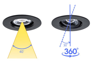 3 Inch 8W 830Lm Black LED Gimbal Lights (CRI82, 5000K)