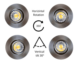 3 Inch 8W 830Lm Brushed Nickel LED Gimbal Lights (3000K)