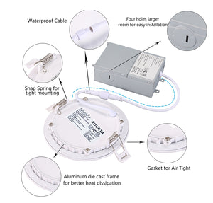 4 Inch 9W 810Lm 5CCT Wet Rated LED Downlights