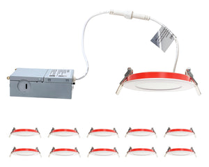 4 Inch 9W 2-Hour Fire Rated LED Downlights (Pot Lights) 5CCT Color Selectable