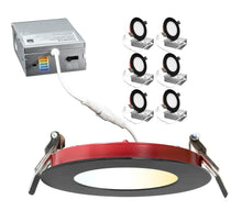 Load image into Gallery viewer, 4 Inch 9W 2-Hour Fire Rated 5CCT Color Selectable LED Downlights (Black)
