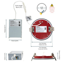 Load image into Gallery viewer, 4 Inch 9W 2-Hour Fire Rated 5CCT Color Selectable LED Downlights (Black)
