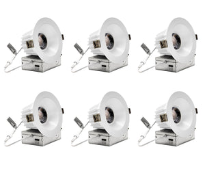 4-Inch 12W Anti Glare 5CCT CRI90+ LED Downlights (Round White)