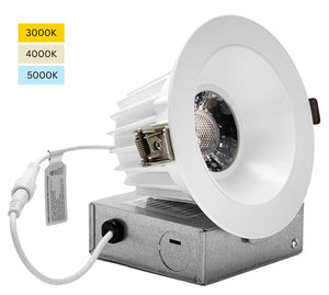 4-Inch 12W Anti Glare 3CCT CRI90+ LED Downlights (Round White)