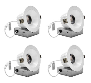 4-Inch 12W Anti Glare 3CCT CRI90+ LED Downlights (Round White)