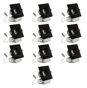 4-Inch 12W Anti Glare 5CCT CRI90+ LED Downlights (Square Black)