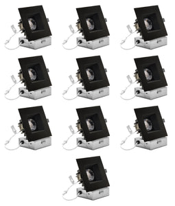 4-Inch 12W Anti Glare 3CCT CRI90+ LED Downlights (Square Black)