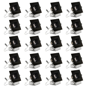4-Inch 12W Anti Glare 5CCT CRI90+ LED Downlights (Square Black)