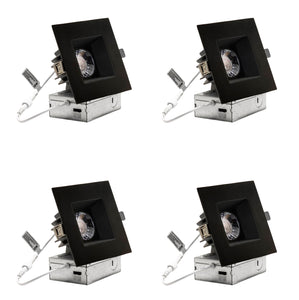 4-Inch 12W Anti Glare 5CCT CRI90+ LED Downlights (Square Black)