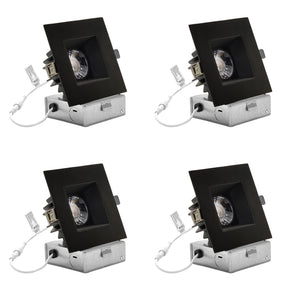 4-Inch 12W Anti Glare 3CCT CRI90+ LED Downlights (Square Black)
