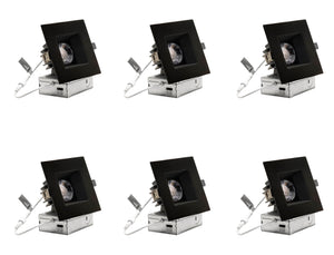 4-Inch 12W Anti Glare 5CCT CRI90+ LED Downlights (Square Black)