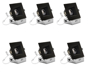 4-Inch 12W Anti Glare 3CCT CRI90+ LED Downlights (Square Black)