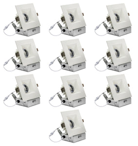 4-Inch 12W Anti Glare 3CCT CRI90+ LED Downlights (Square White)
