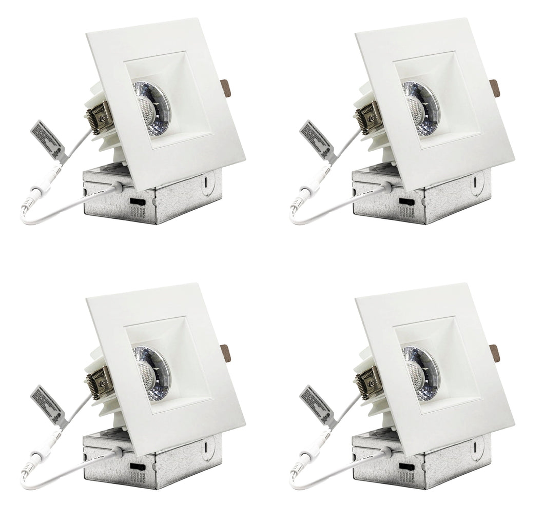 4-Inch 12W Anti Glare 5CCT CRI90+ LED Downlights (Square White)