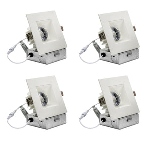 4-Inch 12W Anti Glare 3CCT CRI90+ LED Downlights (Square White)