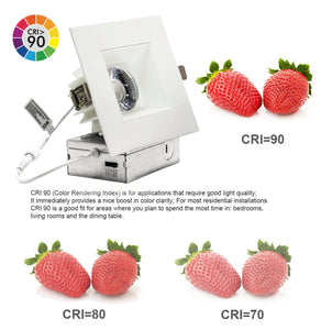 4-Inch 12W Anti Glare 5CCT CRI90+ LED Downlights (Square White)