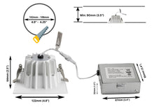 Load image into Gallery viewer, 4-Inch 12W Anti Glare 3CCT CRI90+ LED Downlights (Square White)
