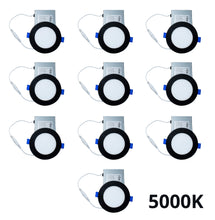 Load image into Gallery viewer, YUURTA  (10-pack) 4-inch 10W Black Trim Recessed Ceiling LED Downlights
