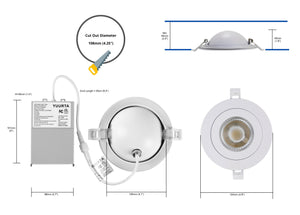 4 Inch 9W 900Lm 3CCT Wet Rated Gimbal Lights for Sloped Ceilings