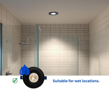 Load image into Gallery viewer, 4" 10W 90° Tilt Recessed LED Gimbal Pot Lights 5 CCT Color Selectable (Round Black)
