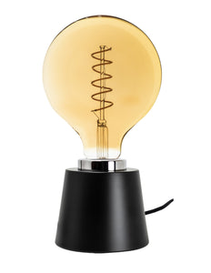 YUURTA Table/Desk Lamp Base 120V E26 Medium/Big/Oversized Light Bulb (Metal, Chrome Ring)
