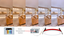 Load image into Gallery viewer, 6 Inch 12W 2-Hour Fire Rated 5CCT Color Selectable LED Downlights (White)
