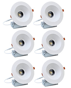 6-Inch 15W Anti Glare 5CCT CRI90+ LED Downlights (Round White)