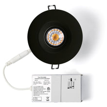 Load image into Gallery viewer, YUURTA (4-pack) 4-Inch 8W COB Chip Eyeball Black Trim LED Gimbal Lights ENERGY STAR
