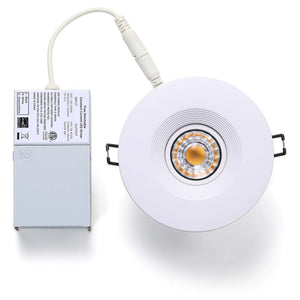 YUURTA (4-pack) 4-Inch 8W COB Chip Eyeball White Trim LED Gimbal Lights ENERGY STAR