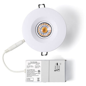 YUURTA (4-pack) 4-Inch 8W COB Chip Eyeball White Trim LED Gimbal Lights ENERGY STAR
