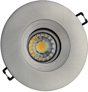 YUURTA (4-pack) 4-Inch 8W COB Chip Eyeball Brushed Nickel Trim LED Gimbal Lights ENERGY STAR